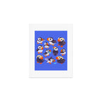 Happy puffin - blue Art Print Gallery Image 1