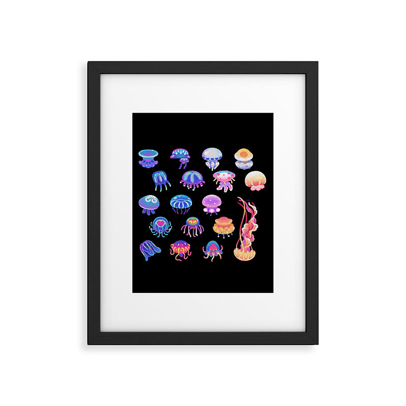Jellyfish Day - dark Framed Art Print Gallery Image 6