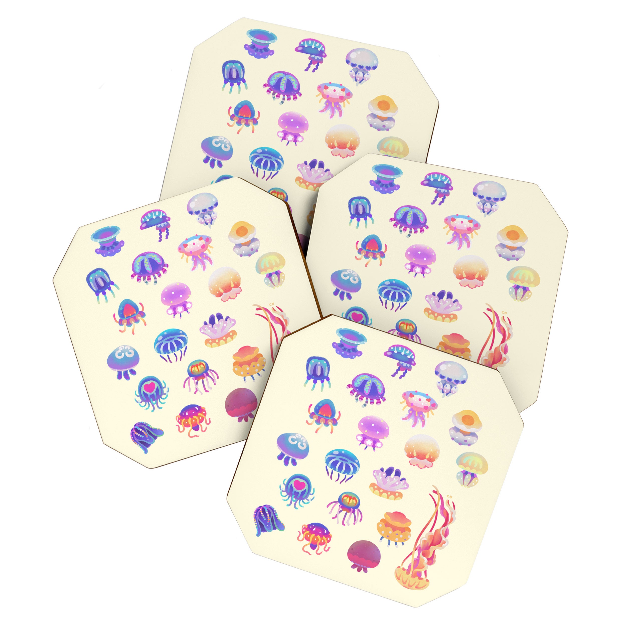 Jellyfish Day - pastel Coaster Gallery Image 1
