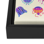 Jellyfish Day - pastel Framed Canvas Print Gallery Image 3