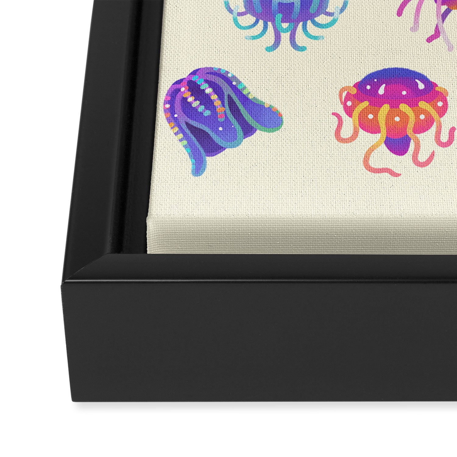 Jellyfish Day - pastel Framed Canvas Print Gallery Image 3