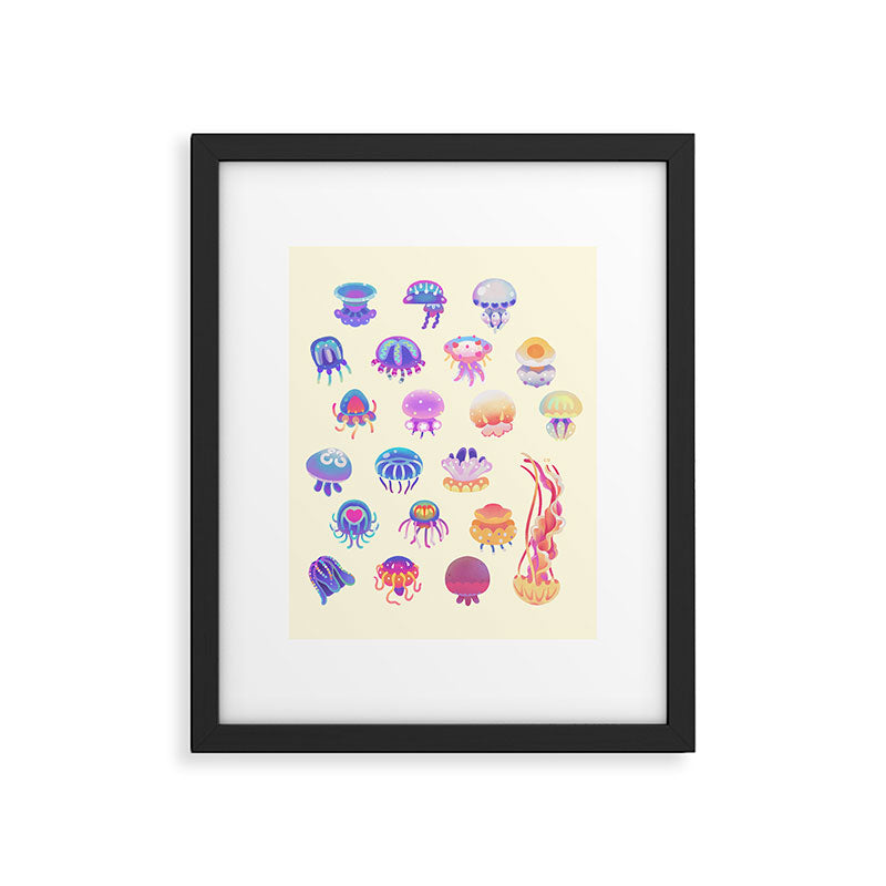 Jellyfish Day - pastel Framed Art Print Gallery Image 6