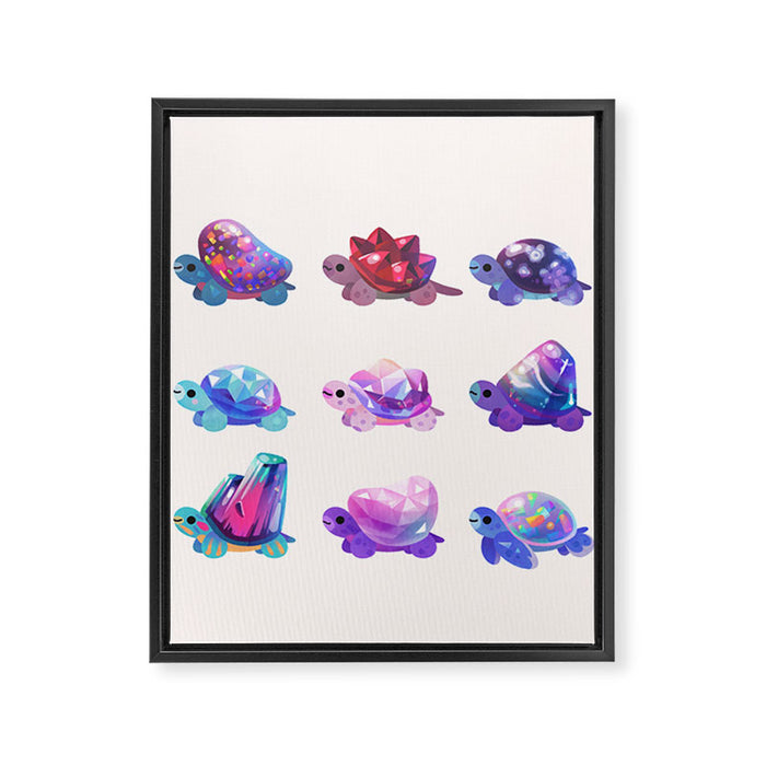 Jewel turtle - pastel Framed Canvas Print Gallery Image 1