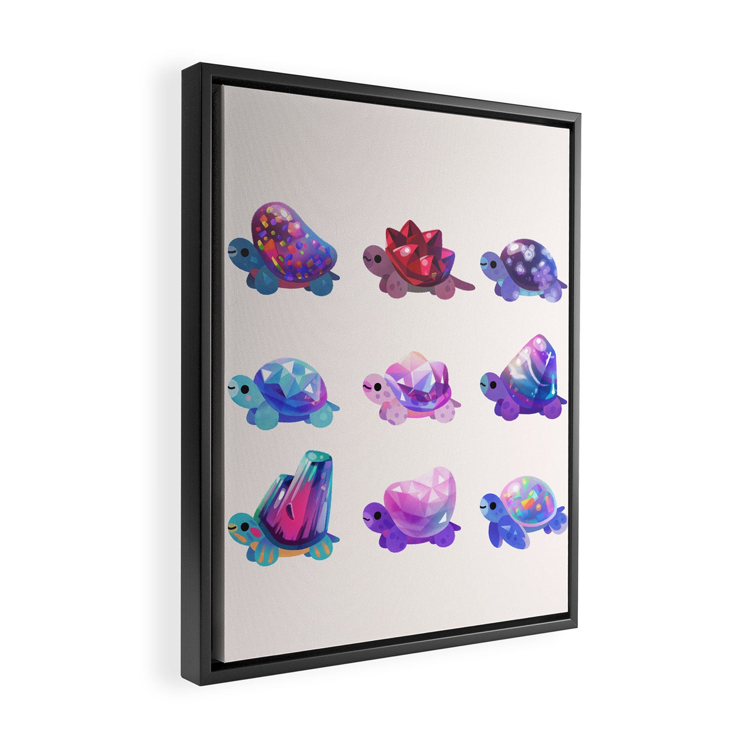Jewel turtle - pastel Framed Canvas Print Gallery Image 2