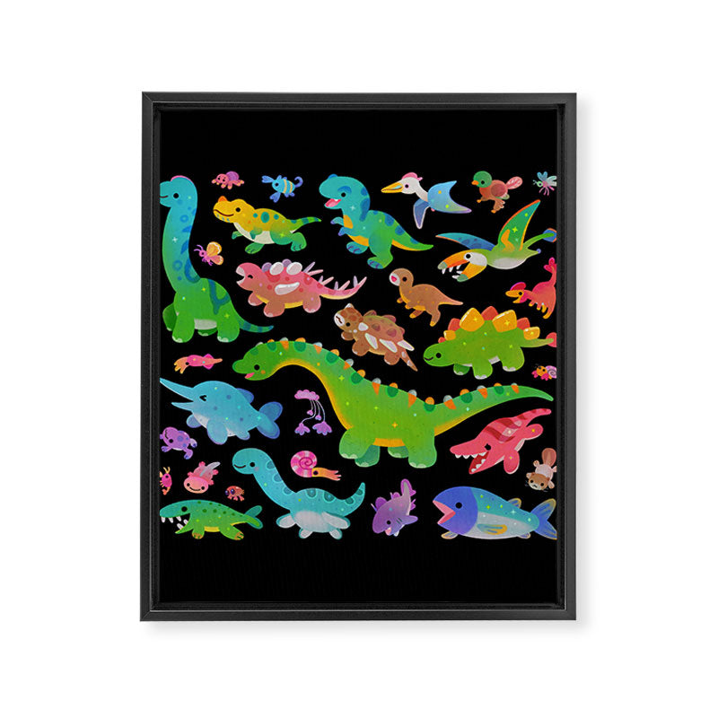 Jurassic baby - dark Framed Canvas Print Gallery Image 8