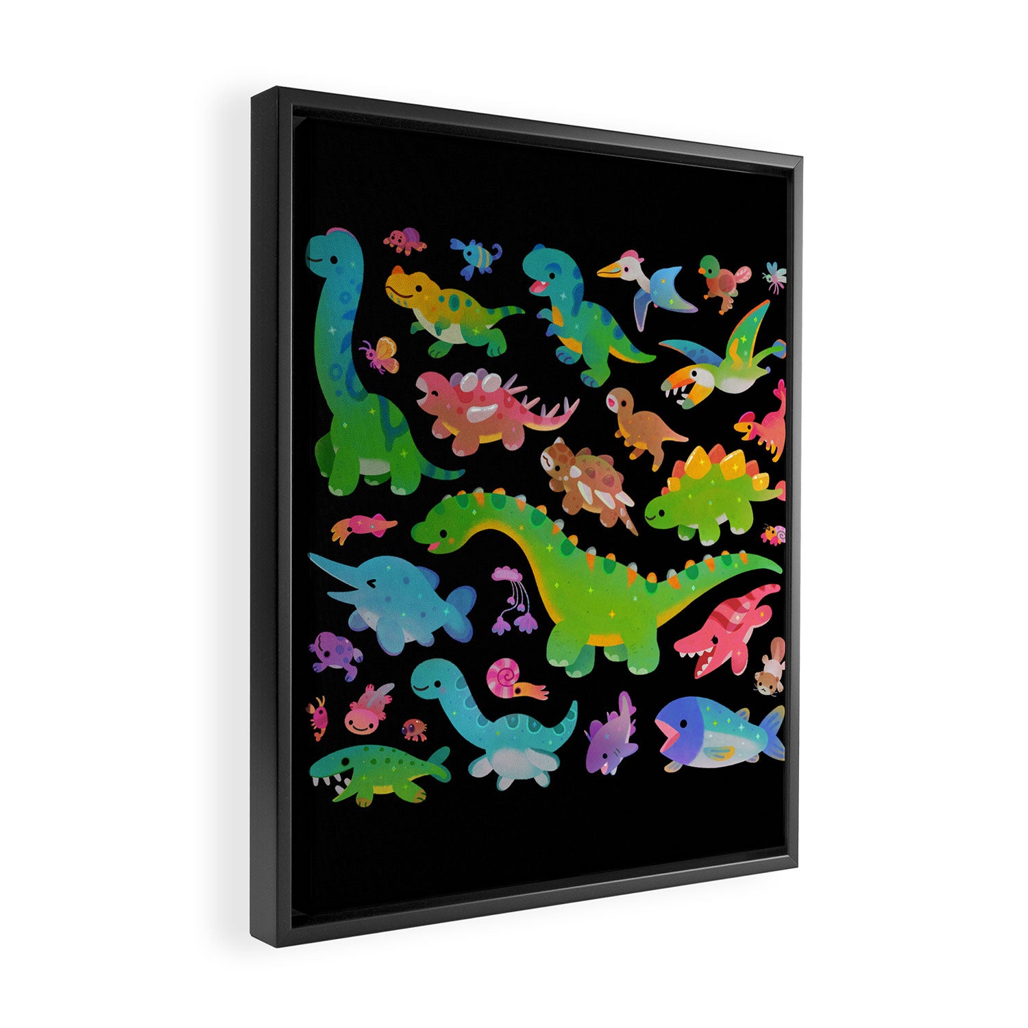 Jurassic baby - dark Framed Canvas Print Gallery Image 2