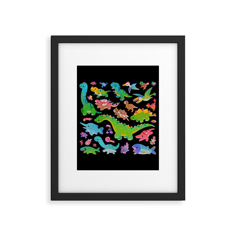 Jurassic baby - dark Framed Art Print Gallery Image 6