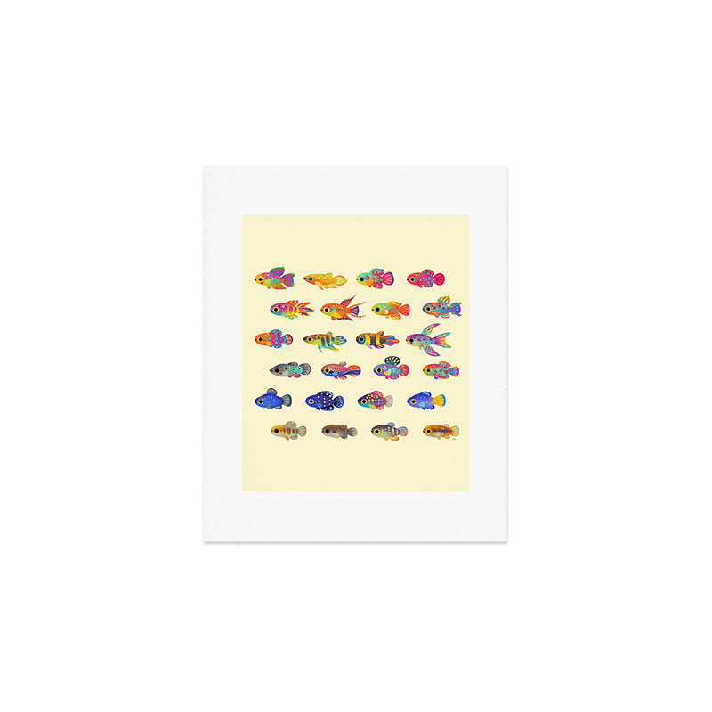 Killifish! - yellow Art Print Gallery Image 1