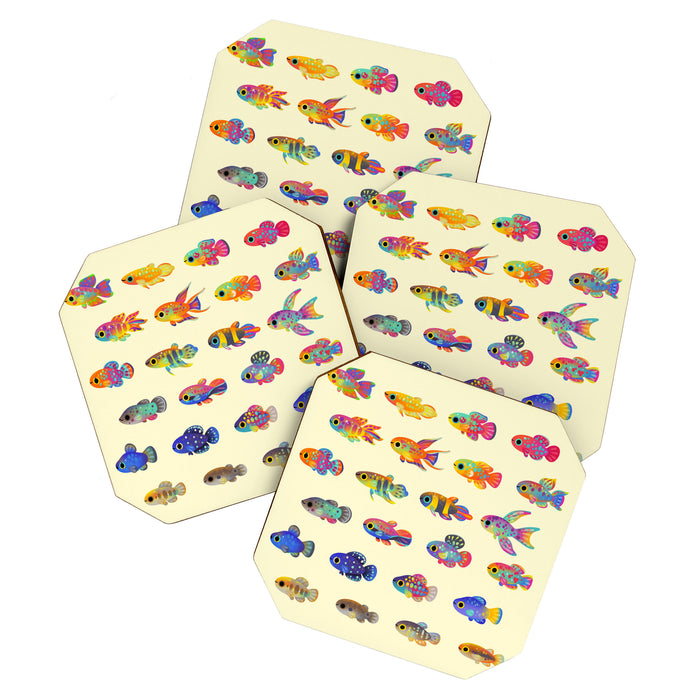 Killifish! - yellow Coaster Gallery Image 1