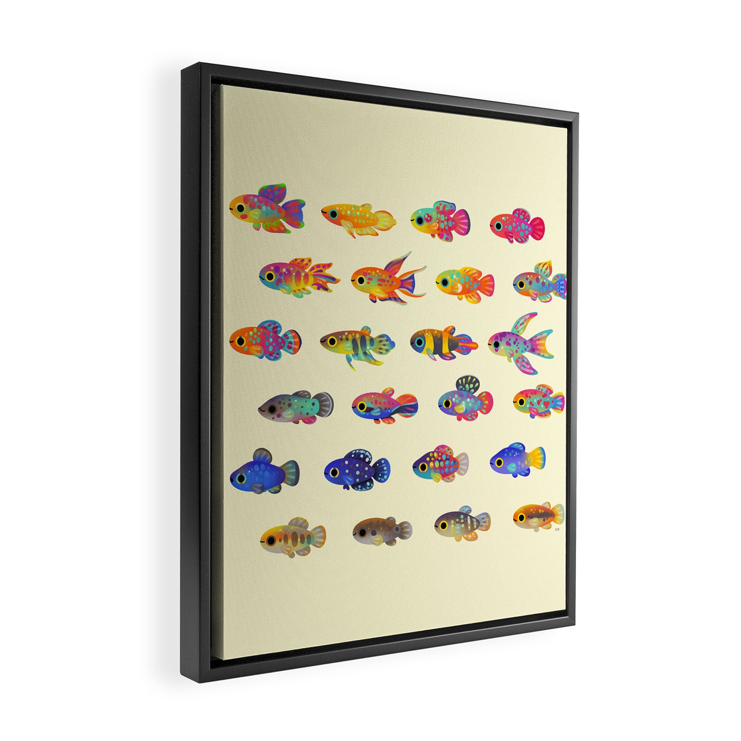 Killifish! - yellow Framed Canvas Print Gallery Image 2