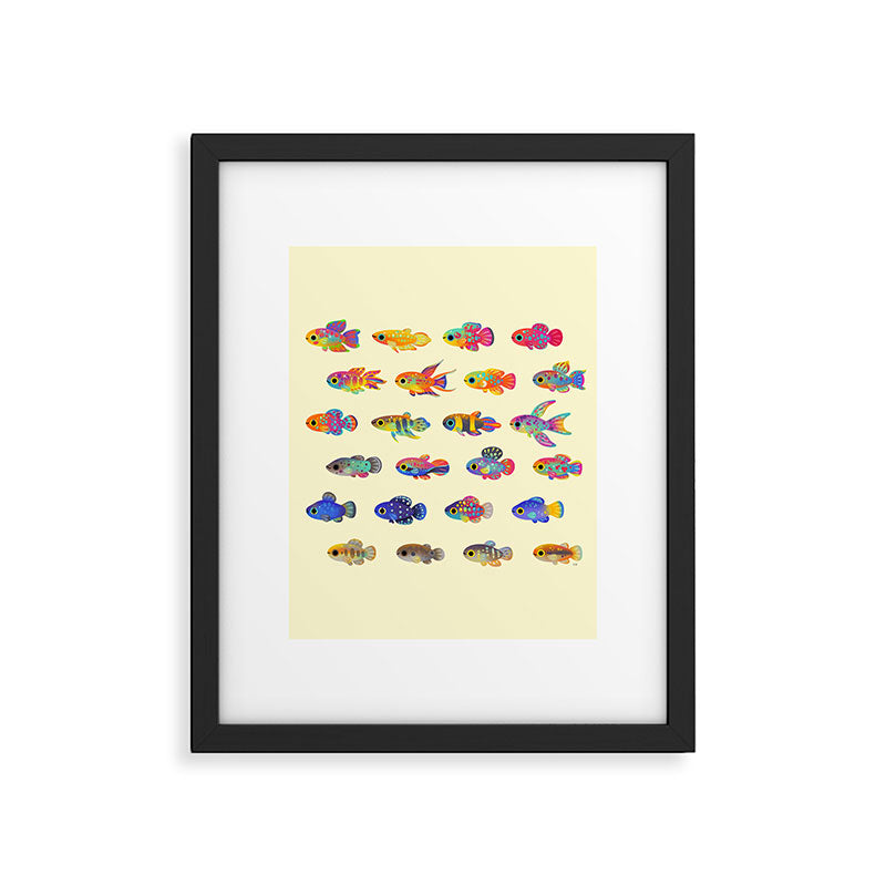 Killifish! - yellow Framed Art Print Gallery Image 6
