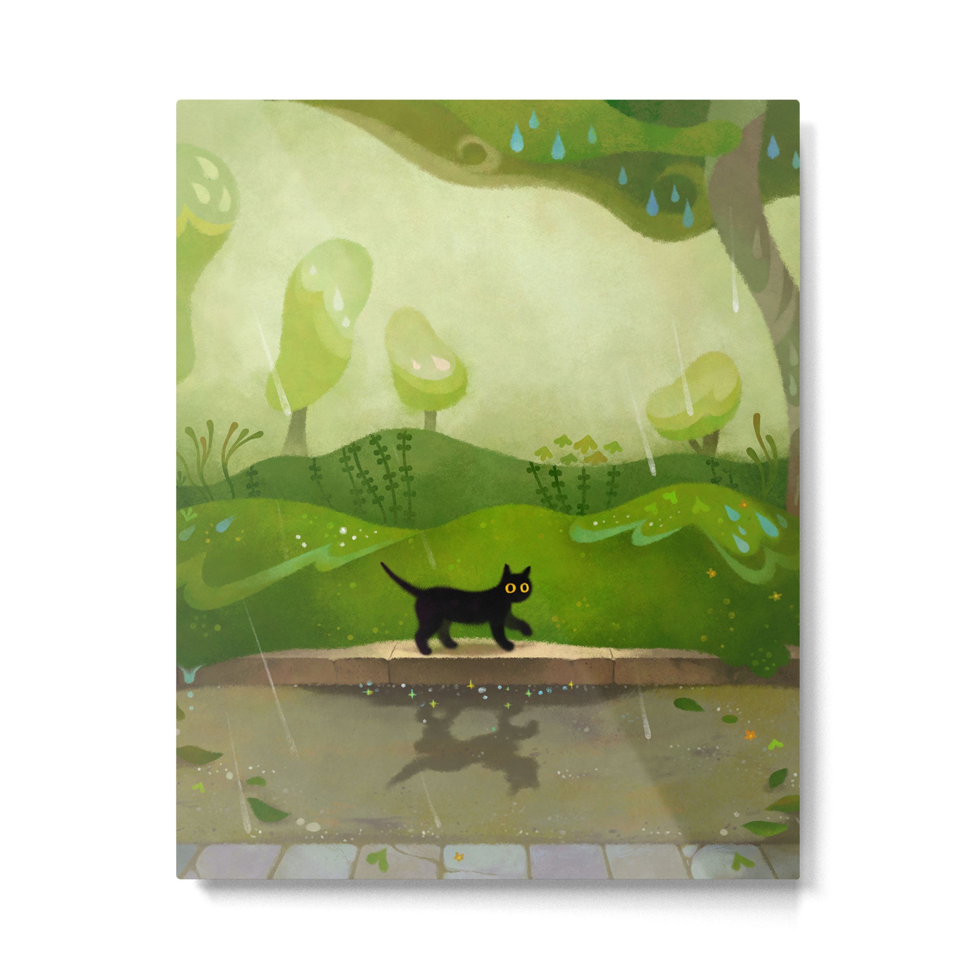 Kitty on a rainy day Metal Print Gallery Image 6