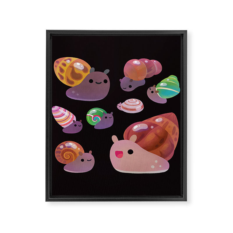 Land snail - dark Framed Canvas Print Gallery Image 8