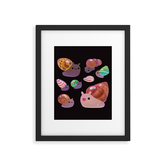 Land snail - dark Framed Art Print Gallery Image 1