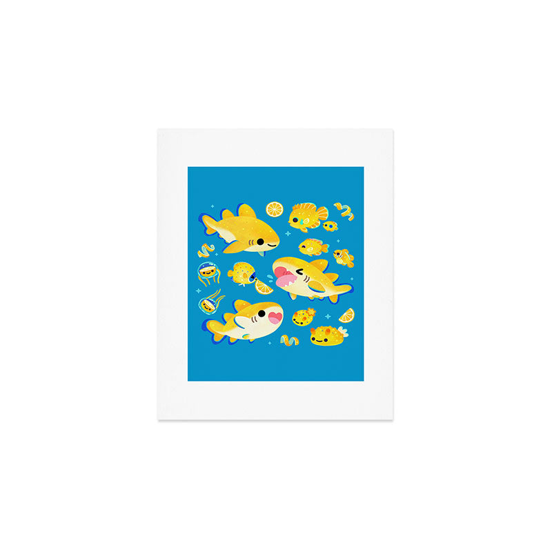 Lemon shark and friends  Art Print Gallery Image 1