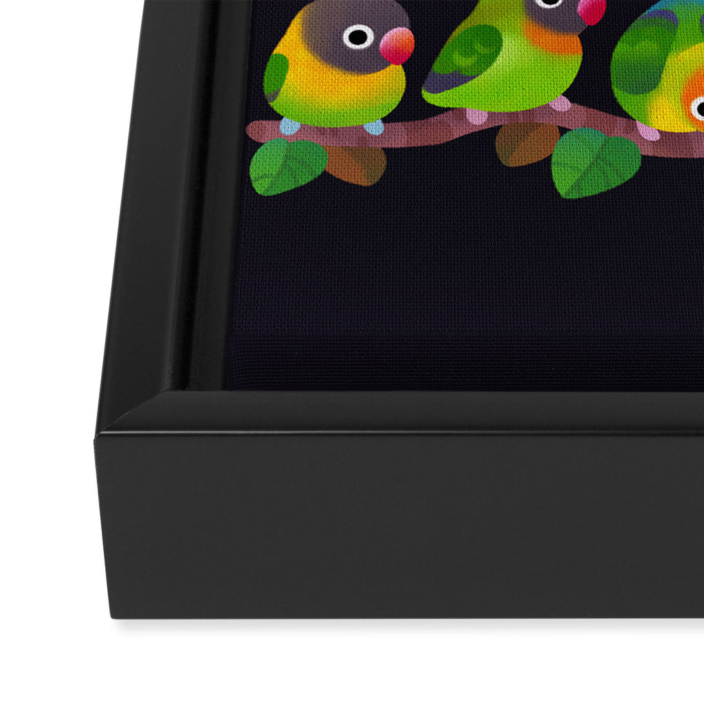 Lovebird - dark Framed Canvas Print Gallery Image 3