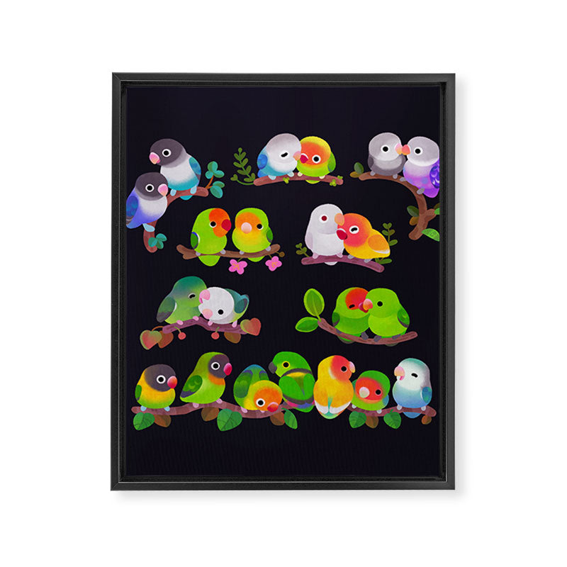 Lovebird - dark Framed Canvas Print Gallery Image 6