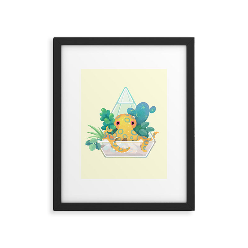 Ocean terrarium - Blue ringed octopus Framed Art Print Gallery Image 6
