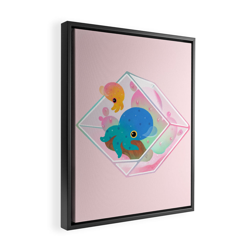 Ocean terrarium - Bobtail squids Framed Canvas Print Gallery Image 2