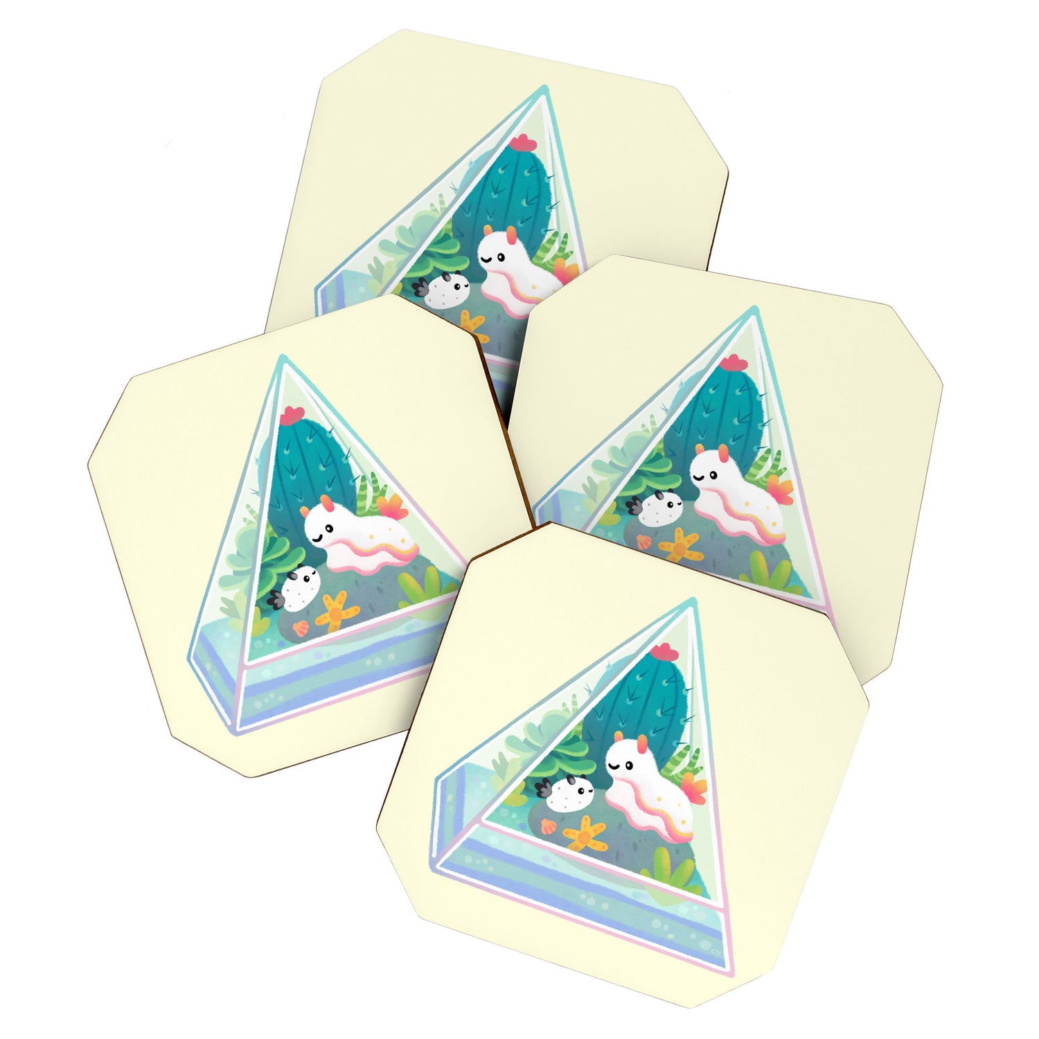 Ocean terrarium - Sea slug Coaster Gallery Image 1