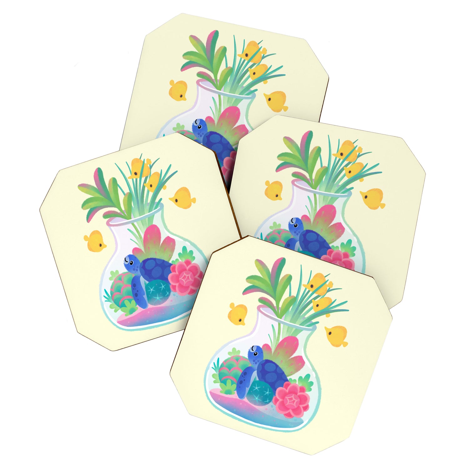 Ocean terrarium - Sea turtle Coaster Gallery Image 1