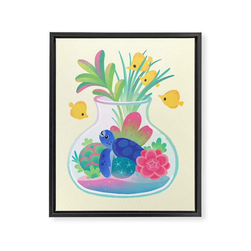 Ocean terrarium - Sea turtle Framed Canvas Print Gallery Image 8