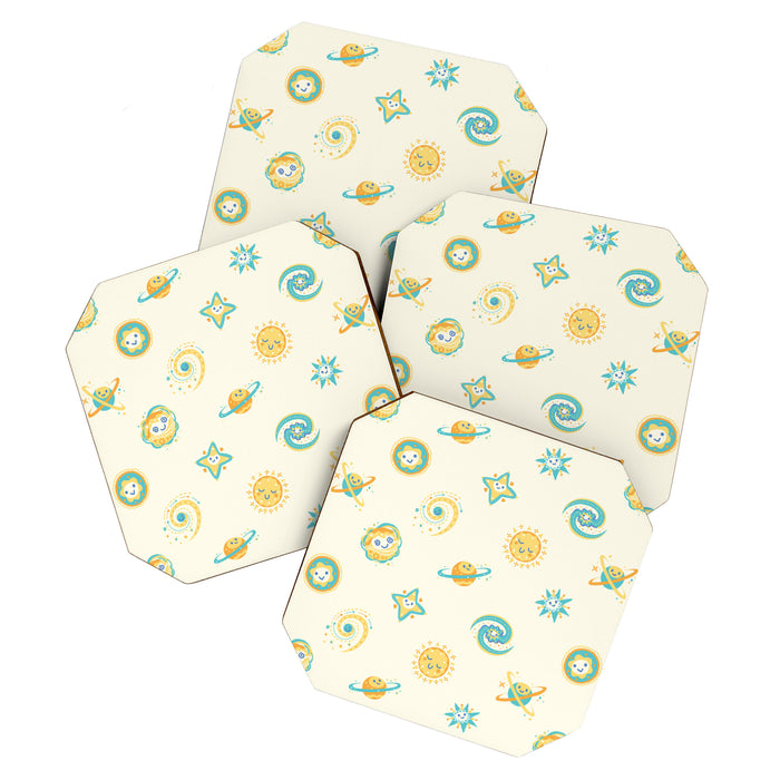 Pastel space pattern Coaster Gallery Image 1