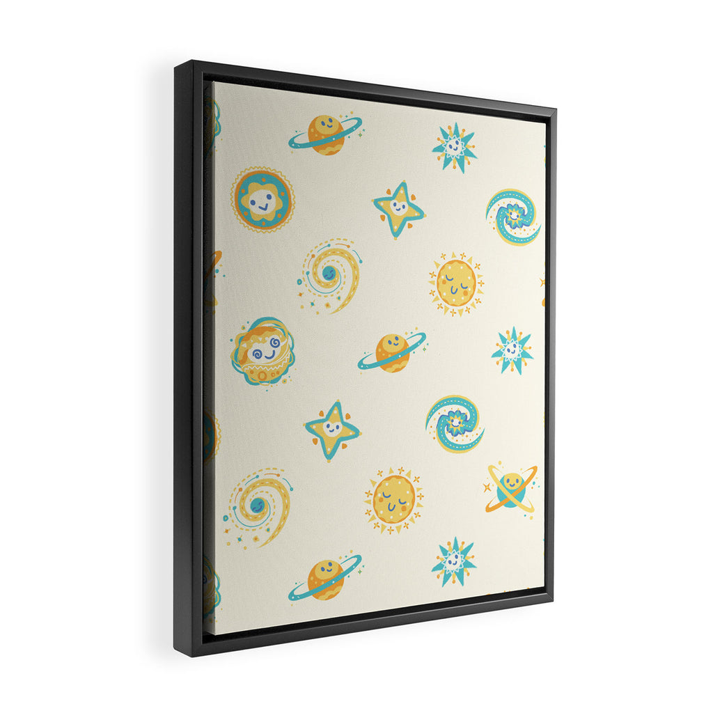 Pastel space pattern Framed Canvas Print Gallery Image 2