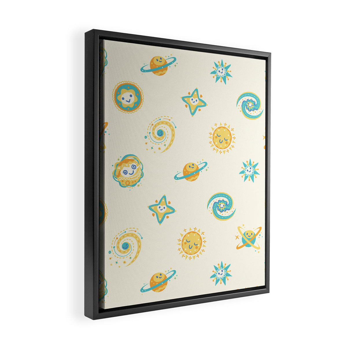 Pastel space pattern Framed Canvas Print Gallery Image 2