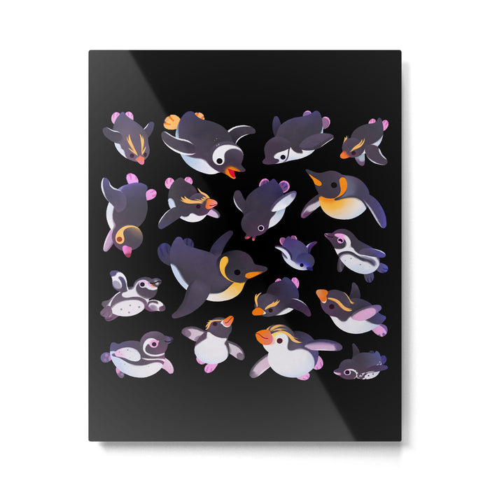 Penguin day - Name /dark Metal Print Gallery Image 1