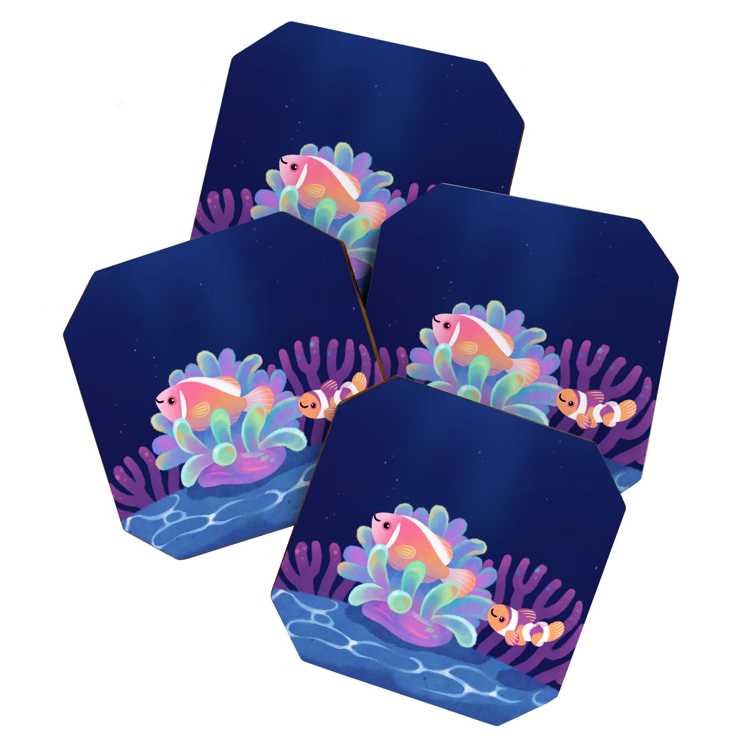Pink skunk clownfish Coaster Gallery Image 1