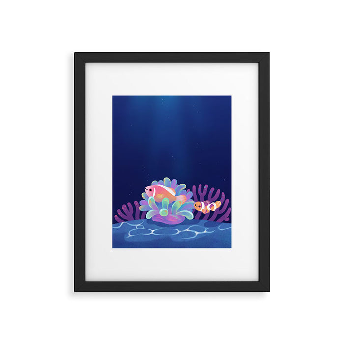 Pink skunk clownfish Framed Art Print Gallery Image 1