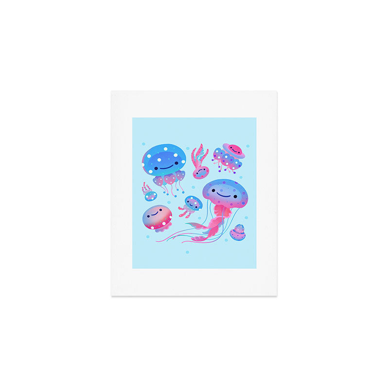 Polka dot jellyfish Art Print Gallery Image 1