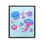 Polka dot jellyfish Framed Canvas Print Gallery Image 8