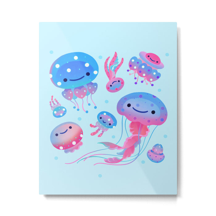 Polka dot jellyfish Metal Print Gallery Image 1