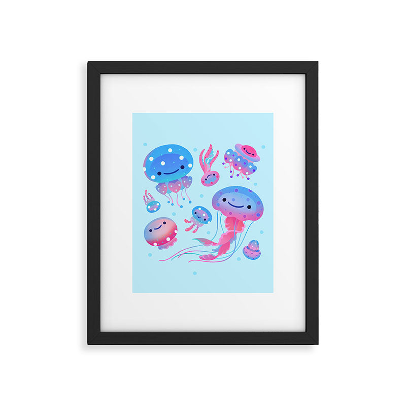 Polka dot jellyfish Framed Art Print Gallery Image 6