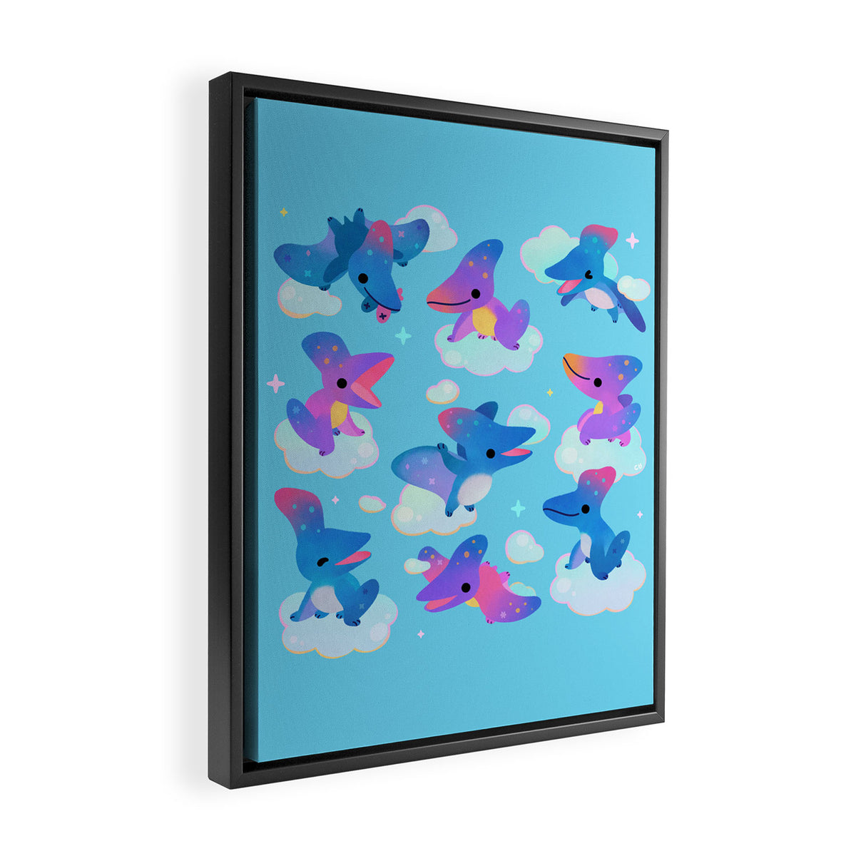 Pteranodon in the blue sky Framed Canvas Print Gallery Image 2