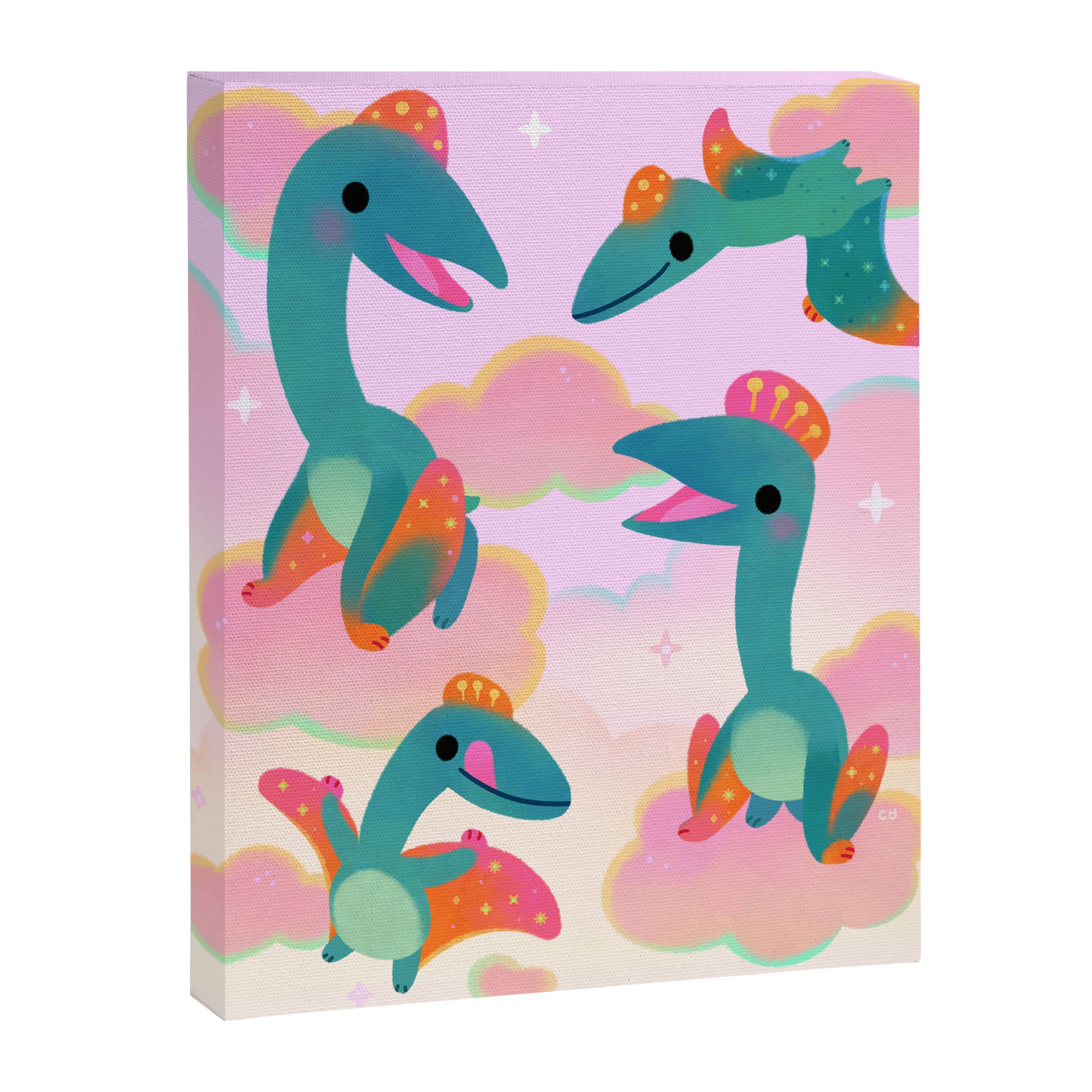 Quetzalcoatlus in the pink sky Canvas Print Gallery Image 6