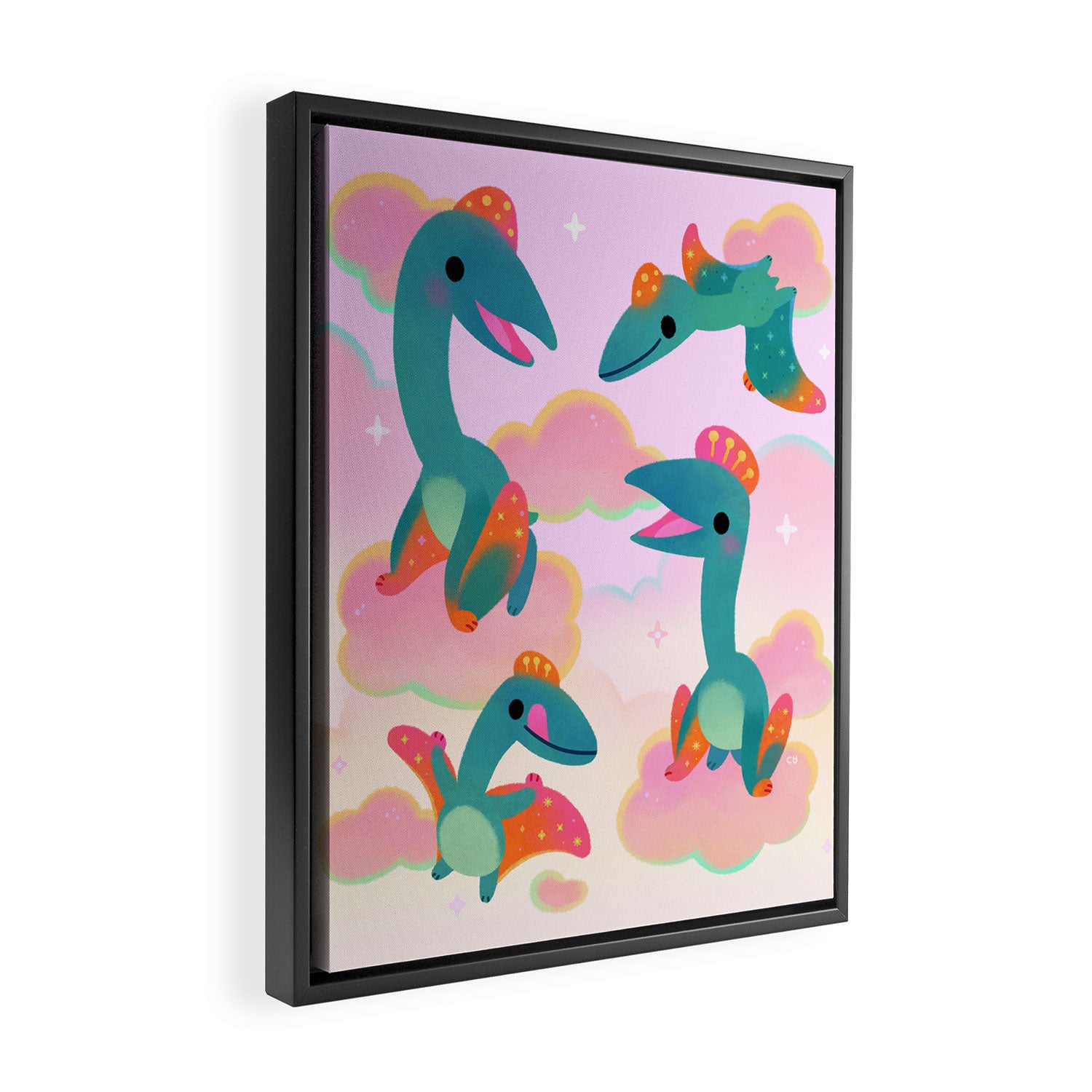 Quetzalcoatlus in the pink sky Framed Canvas Print Gallery Image 2