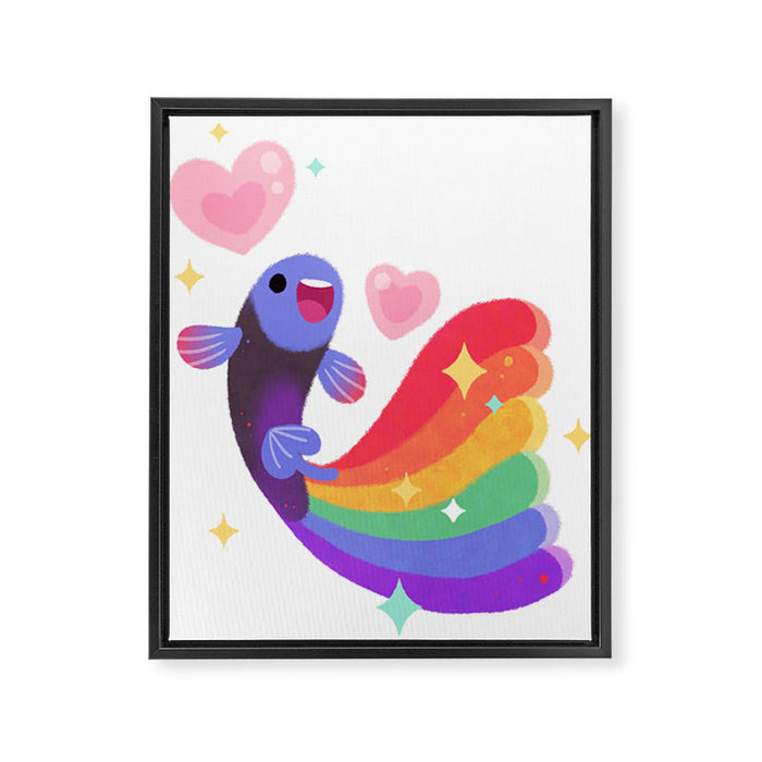 Rainbow guppy 6 Framed Canvas Print Gallery Image 1