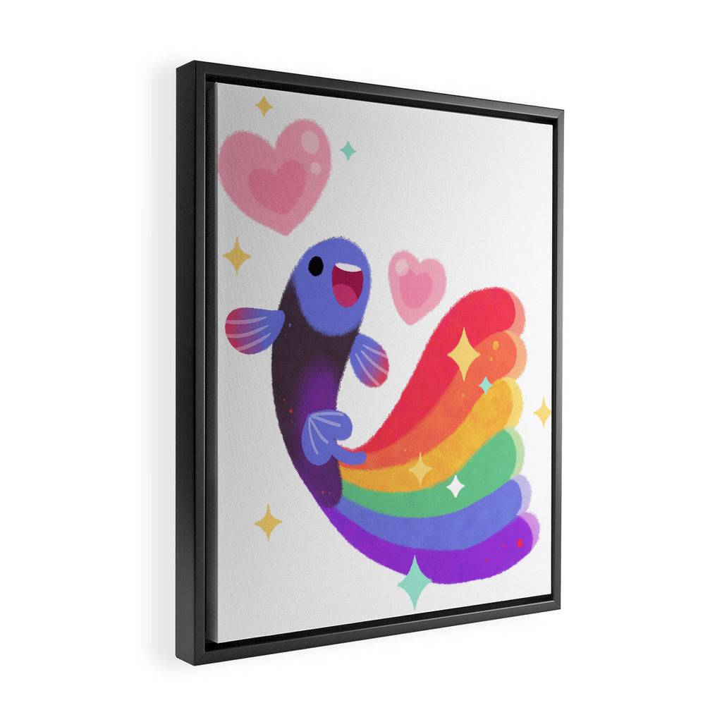 Rainbow guppy 6 Framed Canvas Print Gallery Image 2