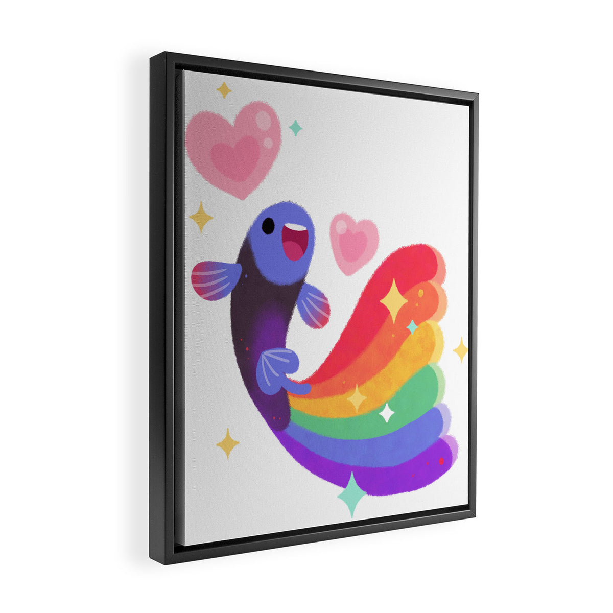 Rainbow guppy 6 Framed Canvas Print Gallery Image 2