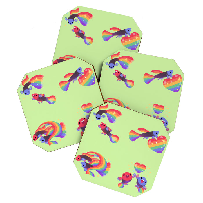 Rainbow guppy 7 Coaster Gallery Image 1