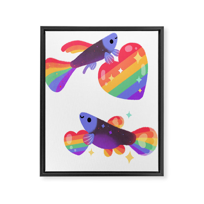 Rainbow guppy 7 Framed Canvas Print Gallery Image 1