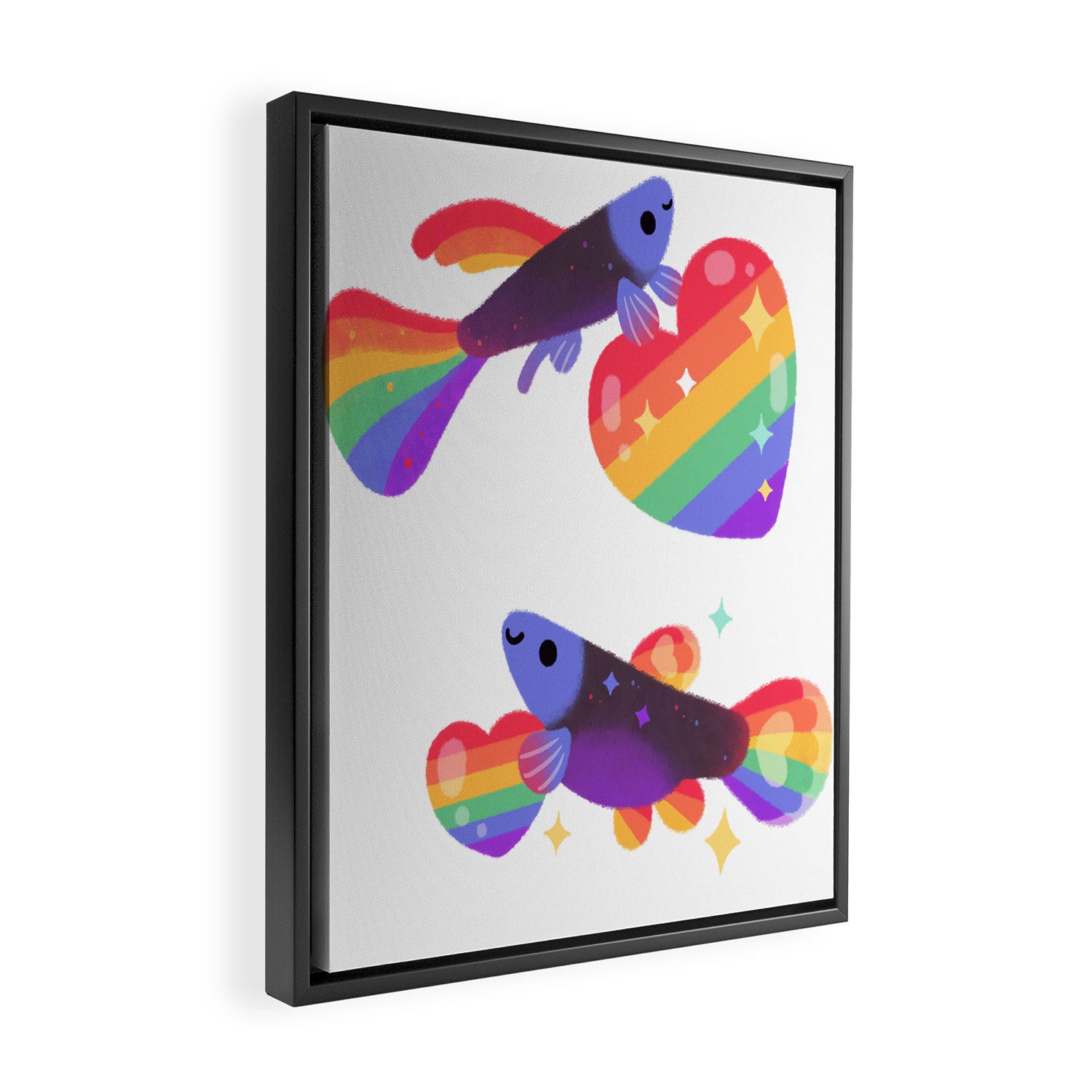 Rainbow guppy 7 Framed Canvas Print Gallery Image 2