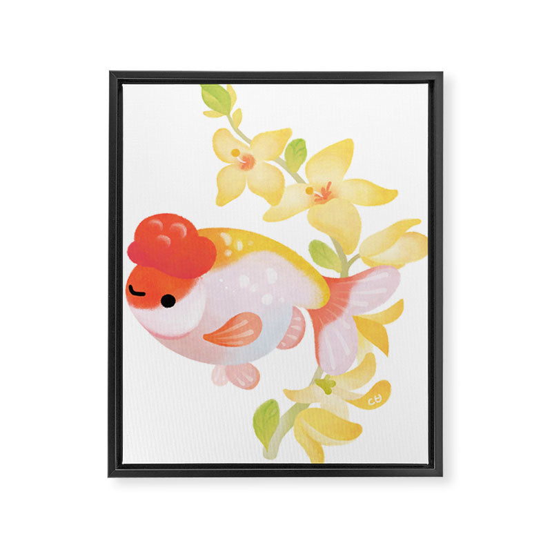 Ranchu and Forsythias Framed Canvas Print Gallery Image 6
