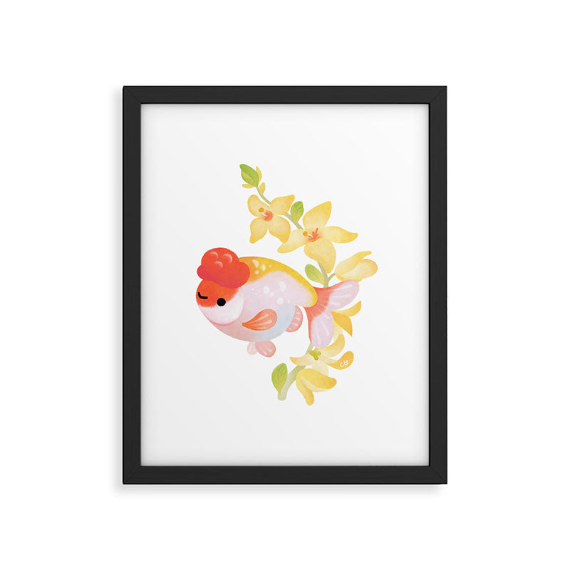 Ranchu and Forsythias Framed Art Print Gallery Image 5