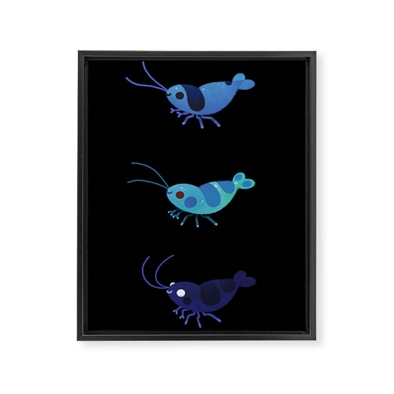 Red and blue shrimp Framed Canvas Print Gallery Image 6