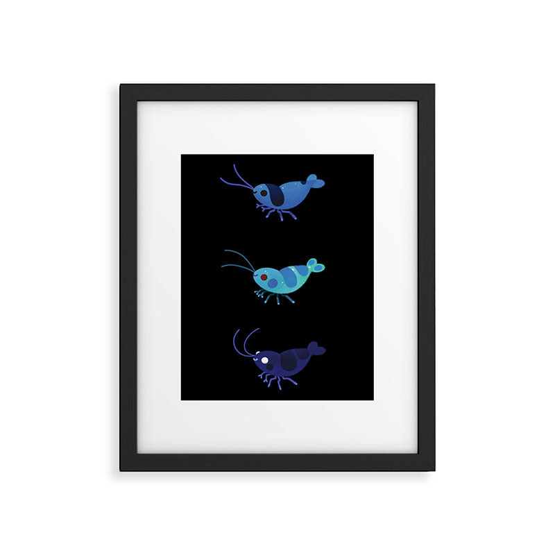 Red and blue shrimp Framed Art Print Gallery Image 5