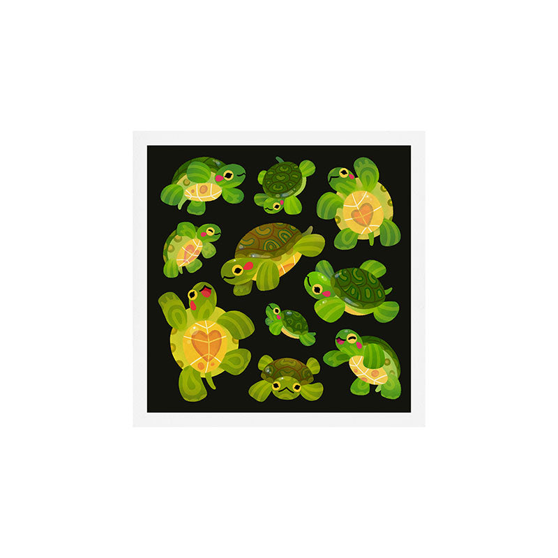 Red-eared slider (dark) Art Print Gallery Image 1